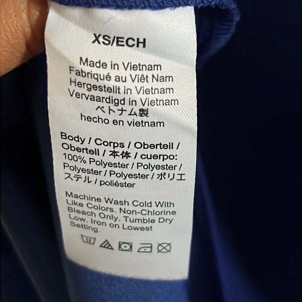 J Crew Ruffle Neck Top in 365 Crepe Electric Blue | XS
